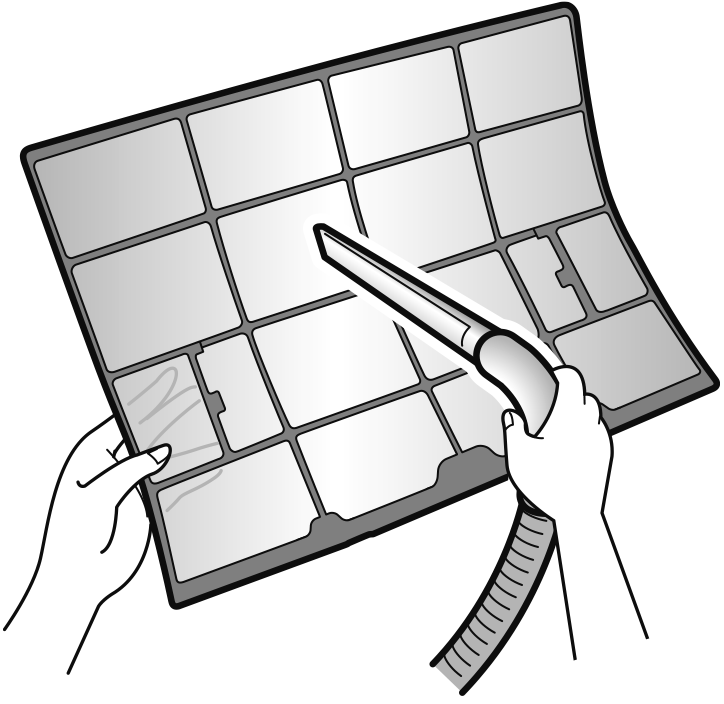 Wash the air filters with water or clean them with vacuum cleaner.
