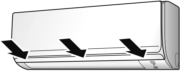 Close the front panel slowly.