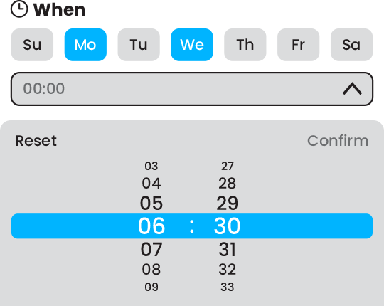 Schedule Timer display