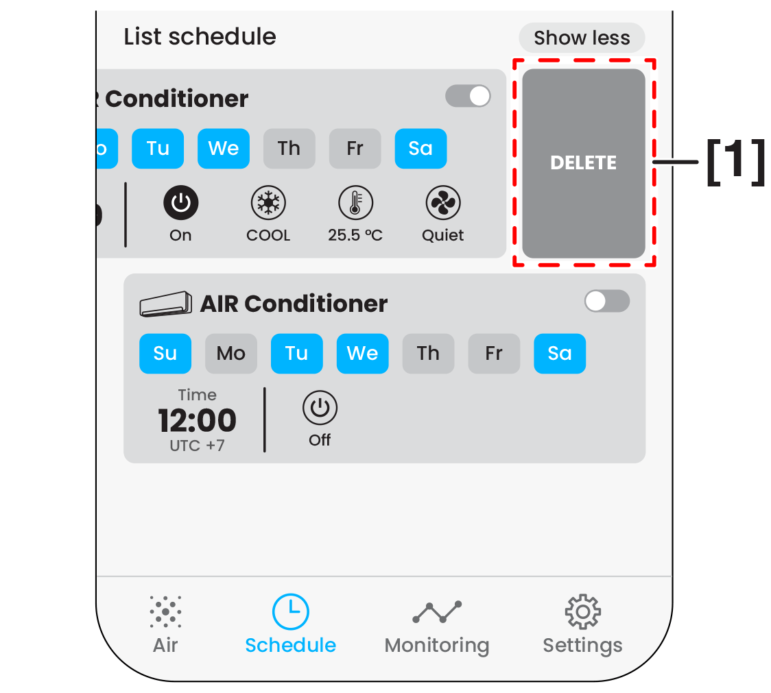 Schedule Timer display
