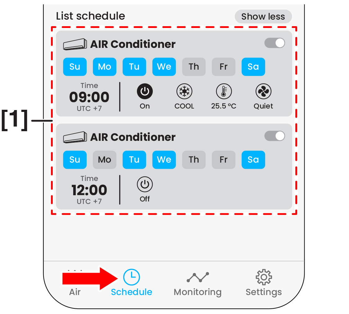 Schedule Timer display