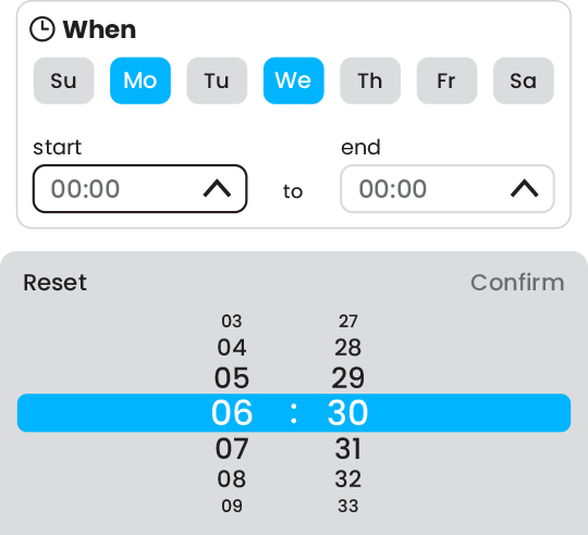 Schedule Timer display